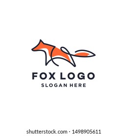abstract fox logo symbol vector icon design illustration