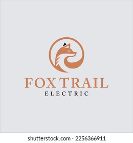 Abstract fox logo template. Beautiful and unusual fox face for business company and design studio.