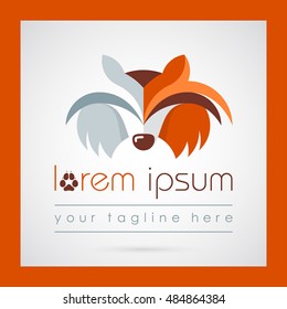Abstract fox logo template. Beautiful and unusual fox face for business company and design studio. Creative and modern symbol for company identity, advertising, poster, leaflet, banner, web and flyer.