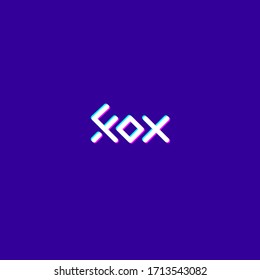abstract fox logo type rune style design