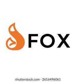 abstract fox tail flat minimalist logo design