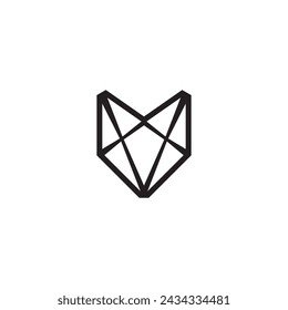 Abstract fox for tech company Outline Geometric