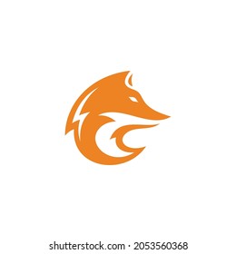 Resumen Concepto de logotipo de icono de silueta de la cabeza de Fox o Wolf