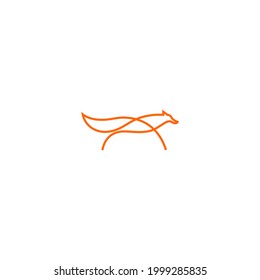 abstract fox, wolf logo	design
