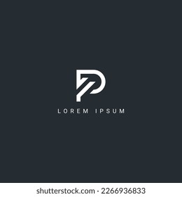 Resumen de la letra FP del FP estilo simple diseño de la plantilla vectorial del logotipo.