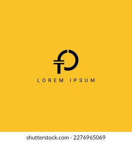 Resumen de la letra FP PF simple estilo minimalista diseño de logotipo de negocios elemento vector.