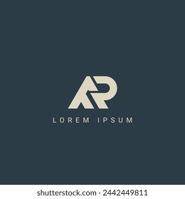 Abstract FP PF letter simple style logo design vector template