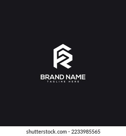 Resumen FR, RF, F, R Letras Logotipo Vector de iconos de monograma inicial.