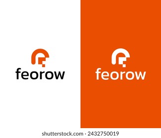 Plantilla de diseño de logotipo de tecnología FR abstracta para negocios