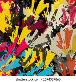 Abstract fractal background blurred texture of shapes of colored lines and spots of paint.