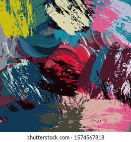 Abstract fractal background blurred texture of shapes of colored lines and spots of paint