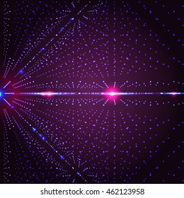 Abstract fractal background with circles. Vector futuristic space background.