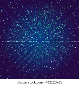 Abstract fractal background with circles. Vector futuristic space background.
