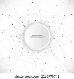 Abstract fractal background and geometric pattern with connecting dots and lines