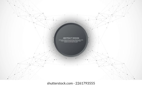 Abstract fractal background and geometric pattern with connecting dots and lines
