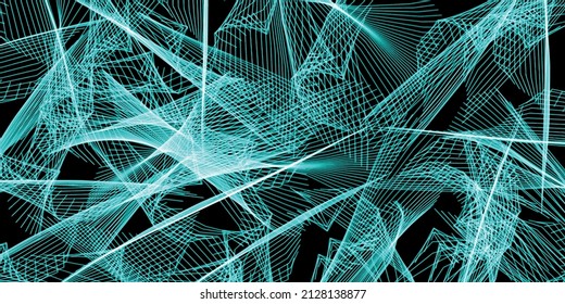abstract fractal background with random lines