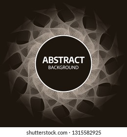 Abstract fractal circle frame. 3d geometrical mandala flower. Abstract background with dynamic waves. Creative line art. Design elements created using the Blend Tool.