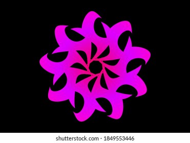Abstract fractal circular spiral transition. Purple circular fractal spirograph. Geometric fractal spirograph. Purple Fractal