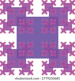 Abstract Fractal Geometric Pattern Vector Background In Vibrant Purple And Pink Gradients