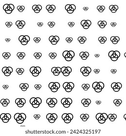 Abstract Fractal Geometry Monochrome Seamless Patterns and Vector 