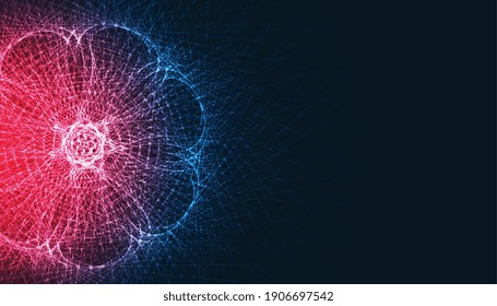 abstract fractal glowing technology lines background