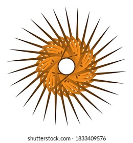 Abstract fractal pattern in the shape of a flower star. fractal star grid vector image with circular transitions. brown kaleidoscope. brown ornament. brown mandala. brown spirograph