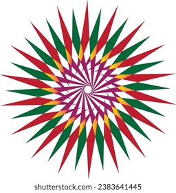 Abstract fractal pattern in the shape of a flower star. fractal star grid vector image with circular transitions. dark purple colorful