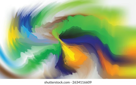 Abstract fractal rainbow swirl: a bright, colorful design with spectrum lines, perfect for artistic wallpaper or backdrop illustration