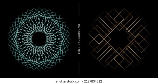 abstract fractal rectangle or square lines background design, applicable for website banner, poster social media techno model, sign and letterpress packaging product, design element blending lines