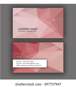 Abstract fractal red business card vector design