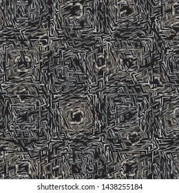 Abstract fractal seamless pattern of black, gray, and white shades