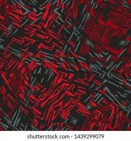 Abstract fractal seamless pattern of black, gray, and red shades