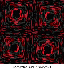 Abstract fractal seamless pattern of black, gray, and red shades