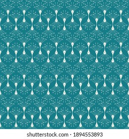 Abstract fractal vector pattern.
Repeat element, caribe blue background.
Monochrome texture.
Upside down little flower motif.