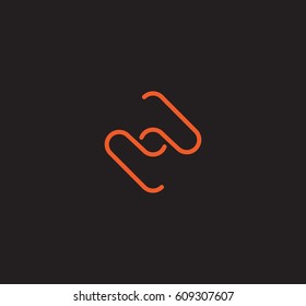 Abstract fragment of the handshake simple linear vector logo.