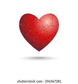 abstract fragmentary heart, vector illustration