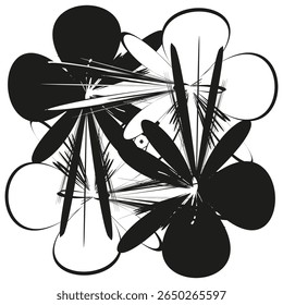 Explosão fragmentada abstrata. Design de explosão radial. Trabalho artístico de vetor dinâmico.