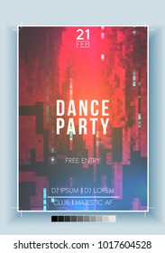 Abstract Fragmented Noisy Pixel Background  Poster, Flyer Template - Vector Illustration