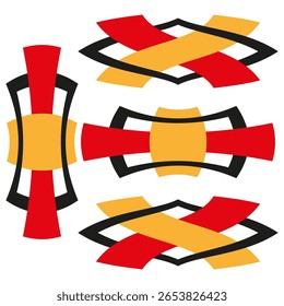 Abstrait formes fragmentées. Image vectorielle dynamique des couleurs. Motif de ligne sécante. Illustration graphique moderne. EPS10.