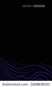 Abstract frame 3d blue line wave lines shape simple background design with empty space
