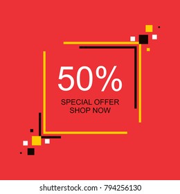 Abstract frame for advertising text. Sale of products at a discount