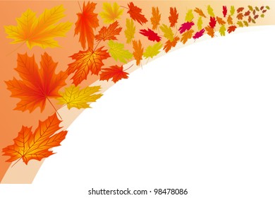 Abstract frame with autumn maple leaves, file EPS.8 illustration.