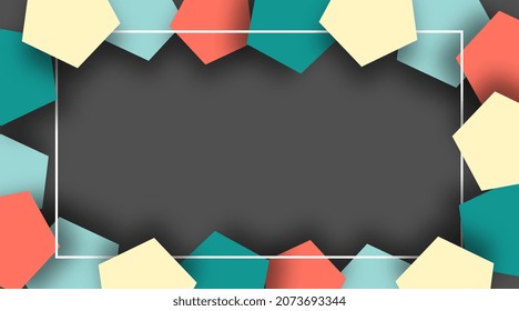 Abstract frame background in colorful papercut style