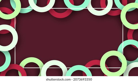 Abstract frame background in colorful papercut style