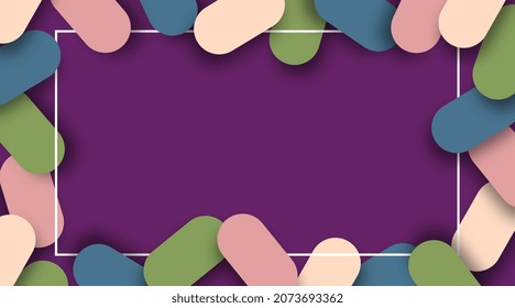 Abstract frame background in colorful papercut style