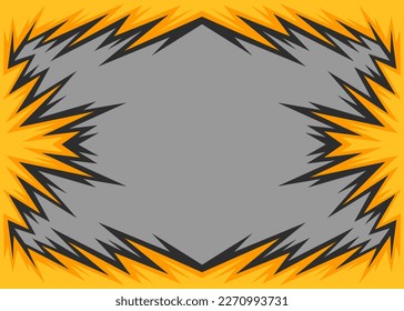 Abstract frame background with gradient spikes pattern and with some copy space area