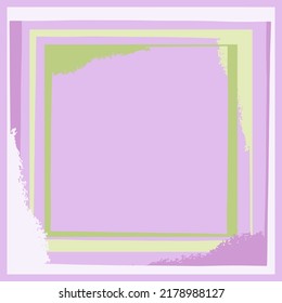 Abstract frame background in lilac and green colors. Vector illustration for the design of the instagram feed, social networks, postcards, banners, posters, wedding invitations.