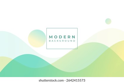 Abstract frame background with waves shapes,green and yellow gradations. Colorful. Vector eps 10