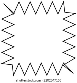 Abstract frame Black hand drawn isolated on white background