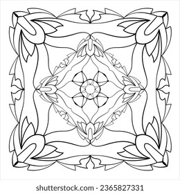 Abstract frame or border. Doodle ornament. Vector graphic design element.